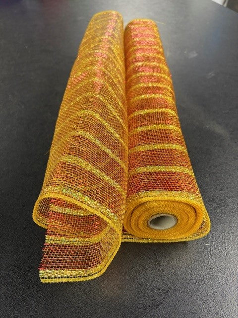 Decco Mesh - Red with gold stripe