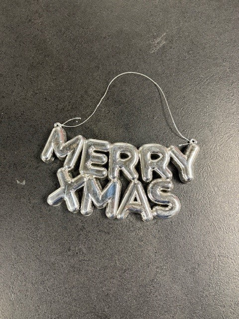 Merry Christmas Sign silver