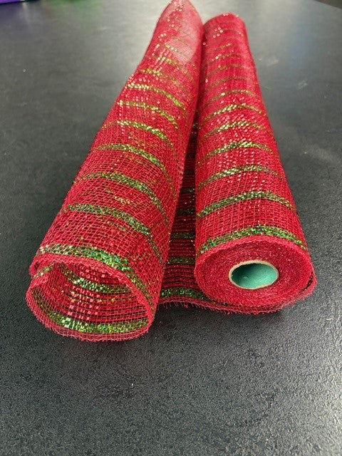 Decco Mesh - Red with Green stripe