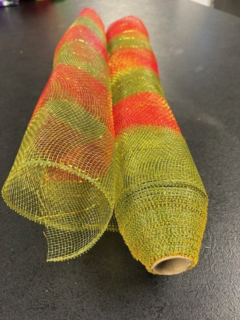 Decco Mesh - Red with Green thick stripe